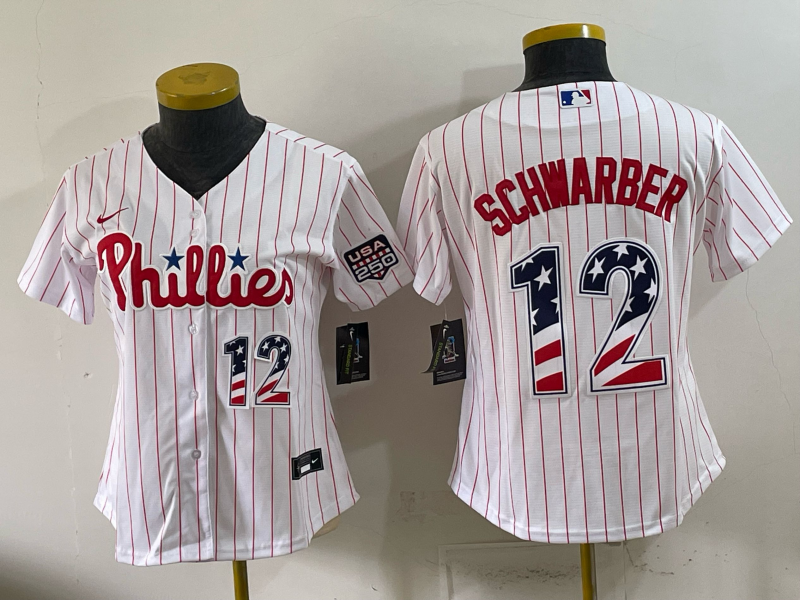 Youth 2026 Philadelphia Phillies #12 Schwarber white Game Nike MLB Jersey 0716001